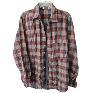CP Shades Plaid Cotton Shirt Grunge Workwear Classic Button Up Long Sleeve Small